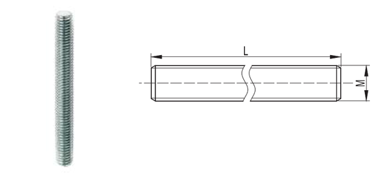 Шпилька резьбовая М8*1000 ДКС CM200801 (дл.1м)