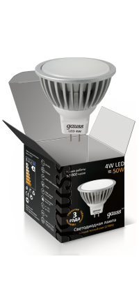 Лампа матовая LED MR16 4(5)W GU5.3 AC4100K Gauss