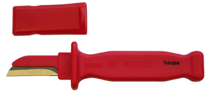 Нож для резки кабеля VDE, прямое лезвие 40 мм, HAUPA