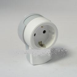Розетка Элиум, белый 2Р+Е, 16А, с кронштейном для крепления к стене, пластик