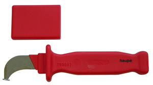 Нож для резки кабеля VDE, с лезвием в форме крюка 50 мм, HAUPA
